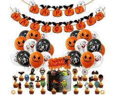 Briday - Halloween de Fête Décorations, Décoration Halloween Ballon, Bannière Happy Halloween, Kit