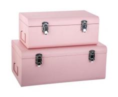Atmosphera - 2 malles rectangulaires Cantine - 55 x 25 x 20 - Rose