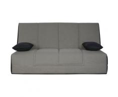 Banquette Clic-Clac 130 LOS ANGELES coton gris - matelas HR35 Dunlopillo