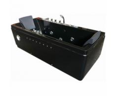 BAIGNOIRE BALNEO Marilyn TOURBILLON MASSANTE 180x85m NOIR CHROMOTHERAPIE