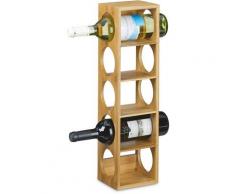 Étagère à vin en bambou HxlxP: 53 x 14 x 12 cm 5 emplacements range-bouteilles 5 étages casier à