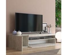 Ahd Amazing Home Design - Meuble TV moderne avec porte et tiroir à rabat 150cm Daiquiri Concrete M
