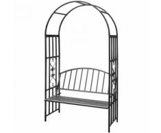 Arche à rosiers gloriette avec banc de jardin plante grimpante 205 cm