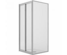 Cabine de Douche Angulaire 90x100CM H198 Verre Transparent Fixe+Saloon 2 Pivotantes 100 mod. West