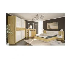 Azura Home Design - Chambre FESTA 160x200 cm white - ARMOIRE: avec armoire