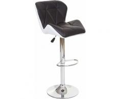 HHG - Tabouret de bar 244, tabouret de bar, cuir synthétique réglable en hauteur ~ brun