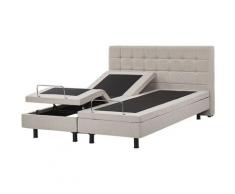 Beliani - Lit double ajustable en tissu beige 160 x 200 cm DUKE