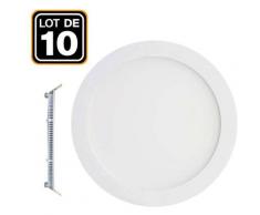10 Spot Encastrable LED 3W Rond Extra-Plat Blanc Neutre 4500K