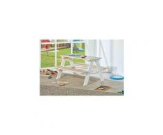 Table-banc henning pour enfant - l 90 x P 82 x H 50 cm - Blanc - Livraison gratuite - Blanc