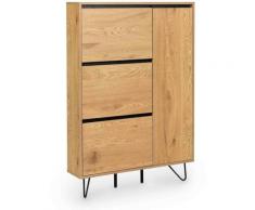 Meuble à chaussures avec 3 tiroirs et 1 porte DARINA en bois