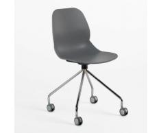 Chaise de Bureau à Roulettes Tech Gris Polypropylène - Métal - Gris - Sklum
