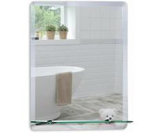 Magnifique Miroir de Salle de Bain rectangulaire avec étagère, Moderne et élégant, taillé en