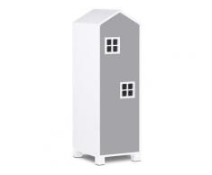 MIRUM - Armoire chambre enfant - 4 niches de rangement - 126x45x40 cm - Meuble de rangement
