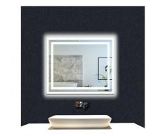 OCEAN Miroir de salle de bain 60x50cm anti-buée miroir mural avec éclairage LED modèle Carré 3.0