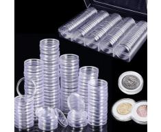 Tanabata - 100PCS Capsules Pièces de Monnaie Plastique Collection Monnaie avec Boîte de Rangement