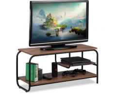 Relaxdays - Meuble TV, design industriel, Etage Receiver, rangement pour CDs et DVDs, Buffet TV