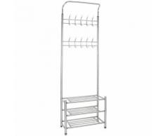 étagère à chaussure en métal plastique multipurpose argenté Etagère à chaussures Etendoir
