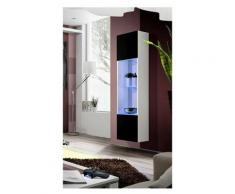 Asm Gros Mobilier - Vitrine murale à suspendre - Fly II - 40 cm x 170 cm x 29 cm - Blanc et noir