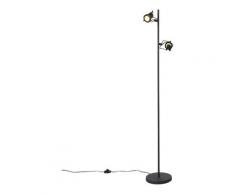 QAZQA suplux - Lampadaire Industriel - 2 lumière - H 150 cm - Noir - Rustique - Éclairage intérieur