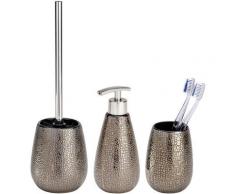 Set Accessoires Salle de Bain Marrakesh, Porte Brosse à Dent, Distributeur Savon Liquide, Brosse
