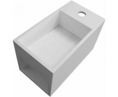 Lavabo suspendu avec espace de rangement PB2046 en résine de synthèse (Solid Stone) - 33 x 18 x