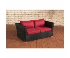 Canapé de jardin 2 places Mandal rond/noir Rouge rubin