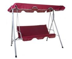 Balancelle HHG-831, balançoire de suspension pour jardin, banc, 3 places, toit réglable 197x185cm ~