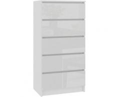 SKANDI | Commode contemporaine chambre + salon + bureau 121x60x40 cm | 5 tiroirs | Design moderne |