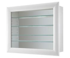 Vitrine murale coloris blanc en bois - 62,5 x 50 x 17,50 cm - Pegane