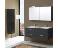 MEUBLE SALLE DE BAIN DE 120 CM AVEC QUATRE TIROIRS ET DOUBLE LAVABO BOSTON EN TANNER MIROIR