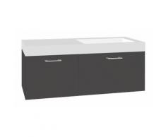 Meuble sous vasque + vasque minerale EMPI anthracite mat 2 tiroirs, 1205x534x508mm