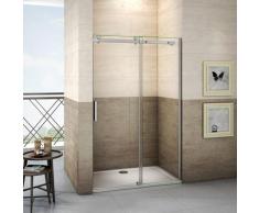 Porte de douche 160x195cm porte de douche coulissante installation en niche verre anticalcaire