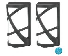 Ensemble de 2 luminaires extérieurs à LED façades appliques murales terrasses ALU projecteurs