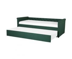 Beliani - Lit gigogne en tissu vert foncé 80 x 200 cm LIBOURNE