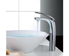 Robinet de Lavabo surelevé Mitigeur Chromé pour Vasque à Poser Avec Mousseur ABS Neoperl