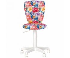 Polly Fleur- Fauteuil, Chaise De Bureau Pour Enfant. Dossier Rglable. Pivotant. Florale / Blanc.