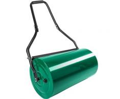 Rouleau à gazon 60 cm avec Brancard en Acier - Remplissage Eau ou Sable 48 L Vert - vert