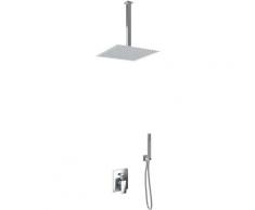 Set pour douche double fonction modéle slim avec douchette à main et pommeau douche – 30x30 pommeau