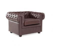 Beliani - Fauteuil de salon, Cuir véritable brun