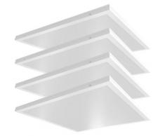 Etc-shop - Lot de 4 plafonniers LED en saillie ALU encastrable au plafond blanc