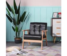 Canapé Unique Fauteuil Salon à Manger Chaise cuir - noir