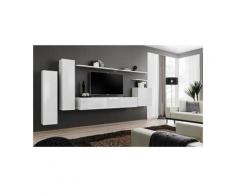 Ensemble meuble salon SWITCH I design, coloris blanc brillant.