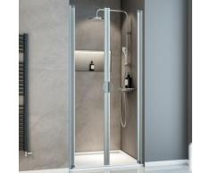 Porte de douche battante en niche, verre 5 mm transparent, Sunny ExpressPlus Schulte, profilé