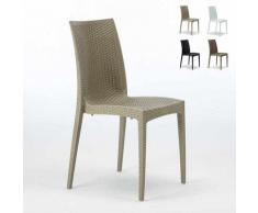 Chaises Jardin Poly-rotin empilable Bar Bistrot Stock 22pz | Beige
