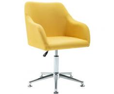 Chaise pivotante de salle à manger Jaune Tissu3496-A