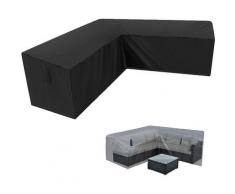 Housse Canapé d'angle Jardin Imperméable 210D Oxford Anti-Poussière Housse pour Meubles de Jardin