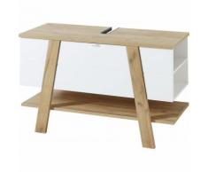 Meuble sous lavabo scandinave chêne/blanc Geralda