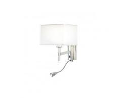 Applique Bristol avec liseuse, nickel satiné, sans abat jour