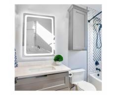 50x70cm Miroir de Salle de Bain LED Lumière Blanc Froid