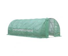 Serre de jardin tunnel 18 m² 6L x 3l x 2H m acier galvanisé renforcé diamètre 2,5 cm + PE haute
